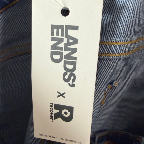 Lands' End Women's Recover High Rise Wide Leg Blue Jeans 10 - Indigo Tide Blue - Picture 11 of 16